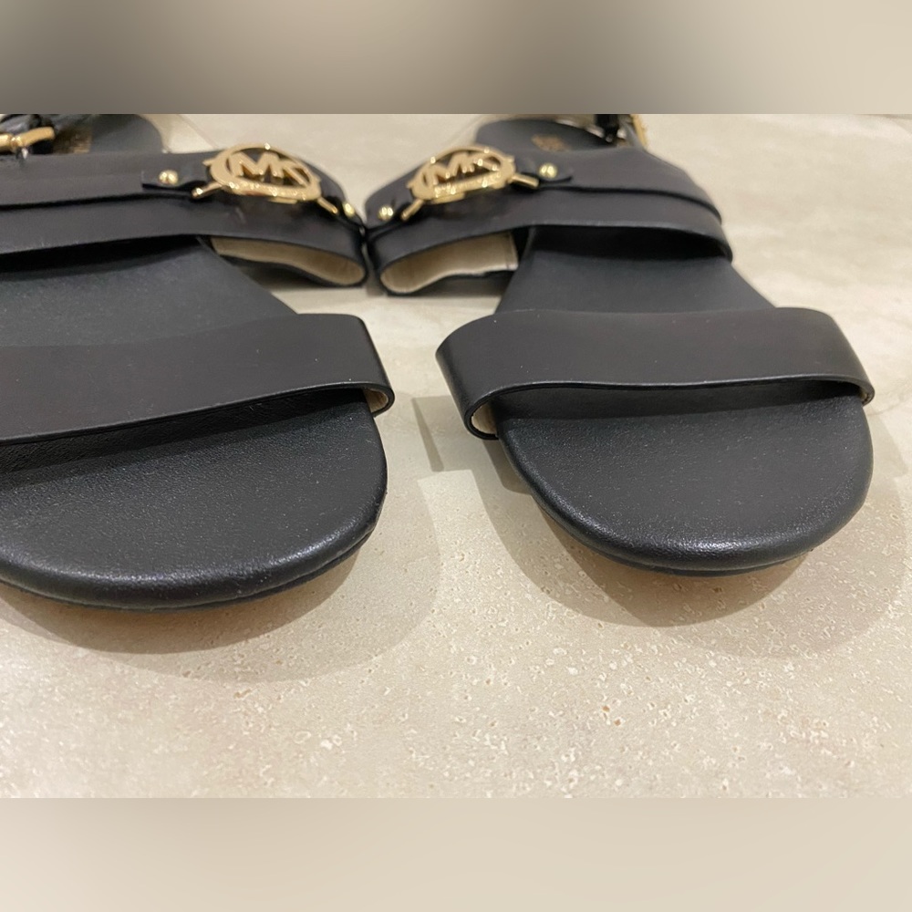 MICHAEL KORS Molly Flat Sandals BLACK Size:9.5 Aus - Picture 5 of 10